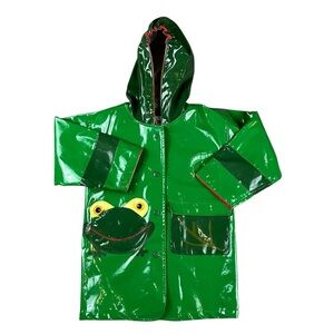 Kidorable 4T Frog Raincoat Green Snap Closure Polyester Blend